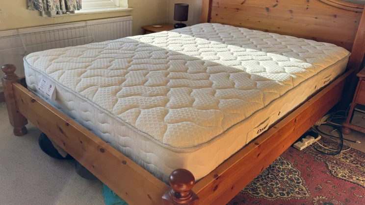 Dreams Dream Team Romsey Pocket Sprung Mattress: mattress on a pine bed frame