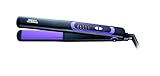Nicky Clarke Frizz Control Straightener Ionic Technology Tourmaline Ceramic Plates, 5 Heat Settings up to 230&deg;C Suits All Hair Types, Fast Heat Up, 360&deg; Swivel 2m Salon Cable Black & Purple - NSS236