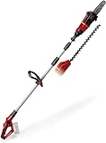 Einhell Power X-Change 18V Cordless Multifunctional Garden Tool - 2-in-1 Long Reach Hedge Trimmer And Mini Chainsaw/Pruning Saw - GE-HC 18 Li T Solo Pole Hedge Trimmer (Battery Not Included)