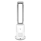 VORTEX AIR Cleanse Bladeless Air Purifier in Quick Silver - Adjustable Oscillating Tower Fan with Timer and HEPA Filter - Smart Remote Heater & Cooler