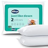 Silentnight Just Like Down Pillows Pack of 2 - Soft Medium Support Comfy Pillows with Just Like Down Filling for Extra Comfort - Hypoallergenic and Machine Washable - 2 Pack