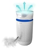 HoMedics 5-in-1 TotalClean Air Purifier, for Bedroom & Home, Quiet HEPA & Carbon Filters, Compact Purifiers with Night Mode, Removes Allergens, Pet Dander, Smoke, Cooking, Mould Spores & Germs, Small