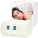 Homefront Electric Blanket Double Size Dual Control Premium Fleece Fully Fitted Heated Mattress Cover, Dual Control