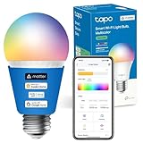 Tapo L535E E27 Smart Bulb, Alexa Light Bulb, Matter-Certified, Multicolour, 8.6W (75W), Auto Schedule and Timer, Away Mode, Dimmable, Energy Monitoring, Voice Control Via Alexa and Google Assistant
