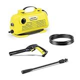 K&auml;rcher K 2 Horizontal Pressure Washer, Pressure: max. 110 bar, Flow Rate: 360 l/h, Area Coverage: 20 m&sup2;/h, Water Filter, Weight: 3.5 kg, high-Pressure Hose and Gun, Vario Power Jet Spray Lance