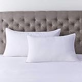 DUSK | Pair Of Feels Like Down Medium Support Pillows | Luxurious Premium Hotel Quality Pillow Set Encased In Soft Microfibre Peachskin | Anti-Allergy And Filled With 100% Microfibre | Super King