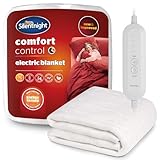 Silentnight Comfort Control Electric Blanket Double Bed - Heated Underblanket with 4 Heat Settings - Fast Heat Up - Overheat Protection and Easy Fit Straps - Machine Washable - Double - 135x120cm