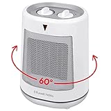 Russell Hobbs 2000W/2KW Electric Heater in White PTC Ceramic Space Heater, Portable Oscillating 2 Heat Settings Overheat Protection, Adjustable Thermostat 10m2 Room Size RHFH1008, 2 Year Guarantee