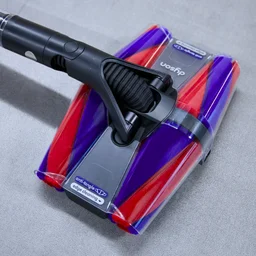 A close up of the Dyson PencilVac's quad cone fluffy floor head