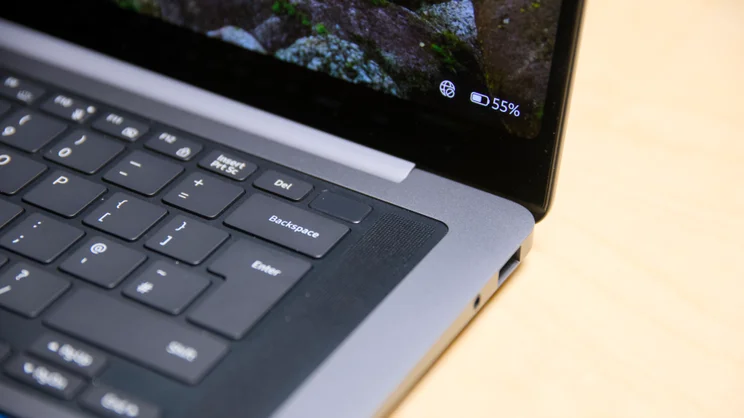 A close up of the Samsung Galaxy Book6 Pro 16's fingerprint reader