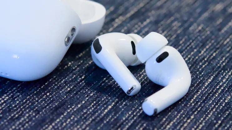 The Apple AirPods Pro 3 earbuds shown close up