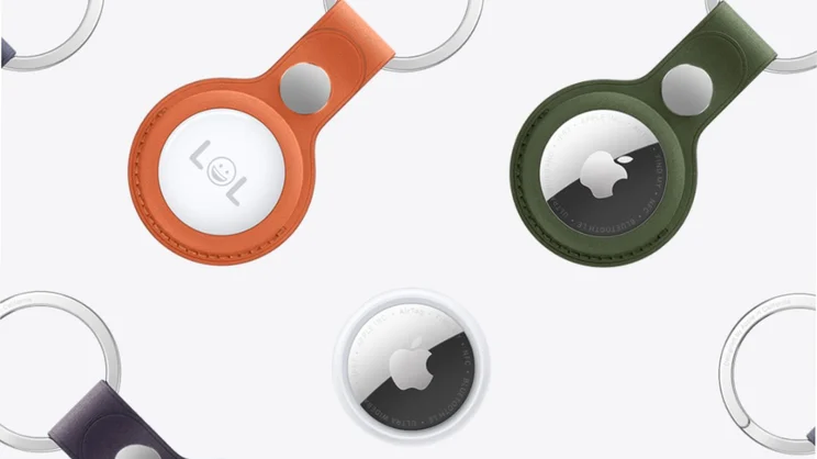 An image showing several custom engraved Apple AirTags (2nd generation)