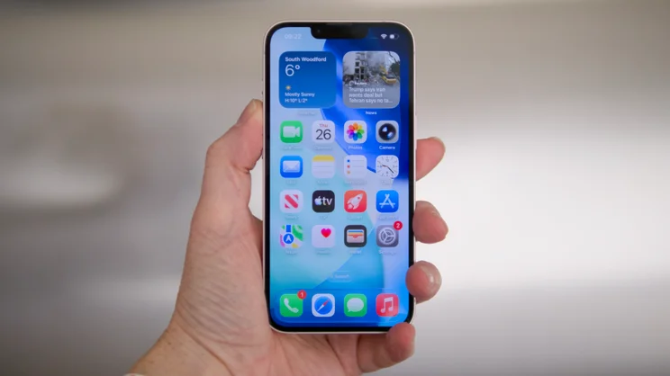 The Apple iPhone 17e pictured from the front