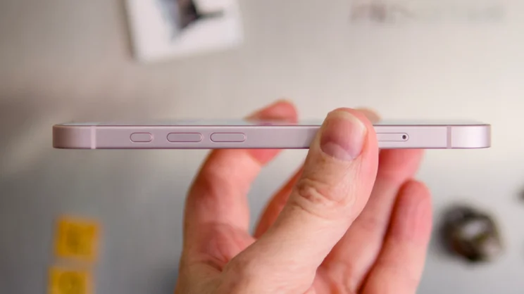 The right edge of the Apple iPhone 17e
