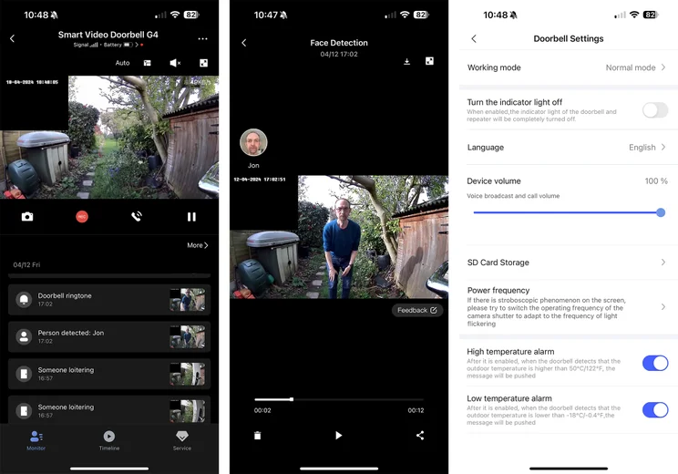 aqara video doorbell g4 review - screenshots