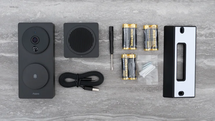 aqara video doorbell g4 review - individual parts broken up