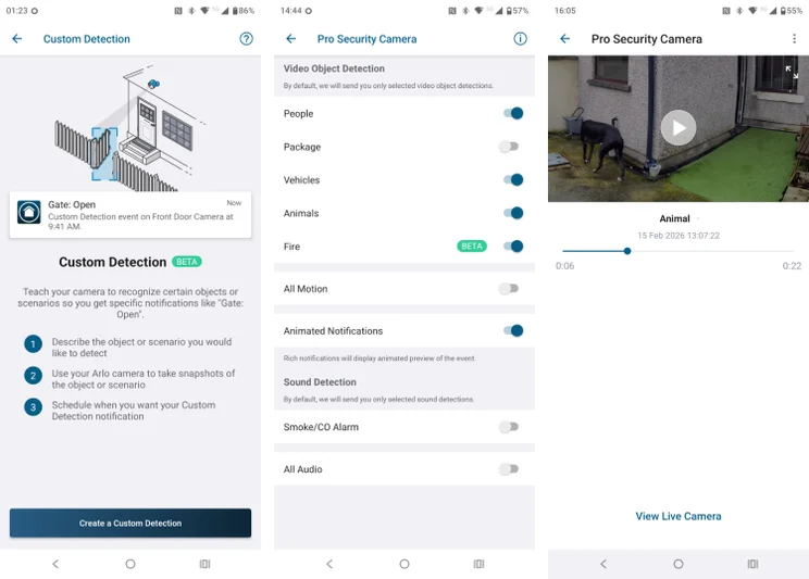 Arlo Pro 6 2K+ app screenshots x3