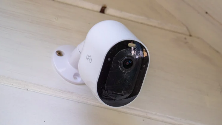 Arlo Pro 5S 2K security camera on mount