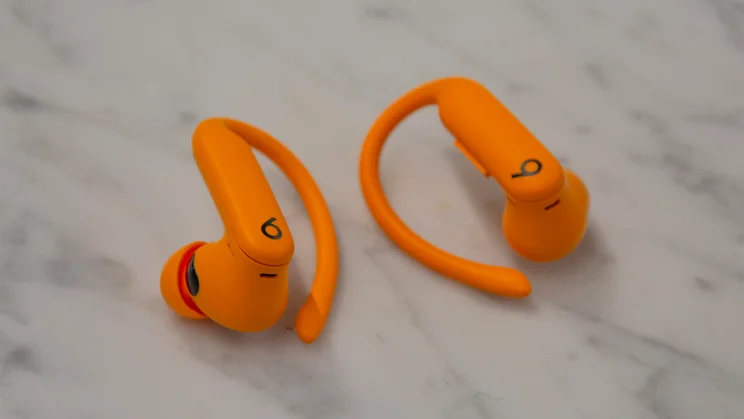 Top view of the Beats Powerbeats Pro 2 on a white countertop