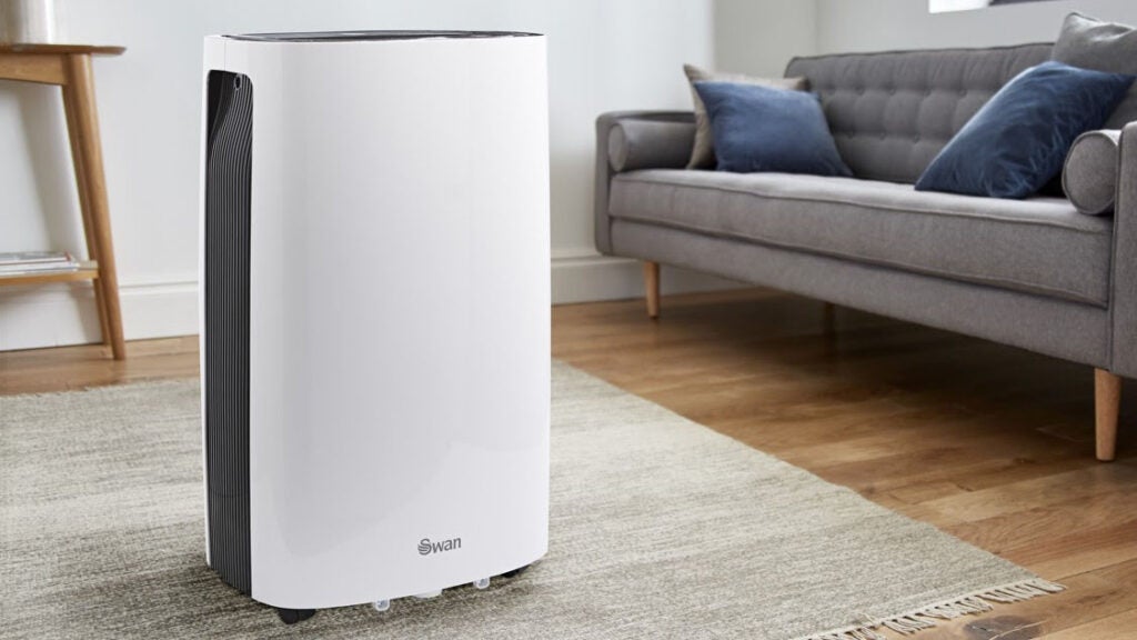 Swan ActivAir 20L dehumidifier on living room rug