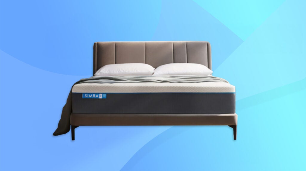 Simba Hybrid Pro Mattress - cut-out of product against blue gradient background