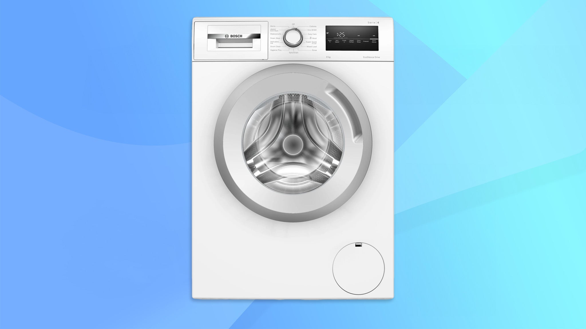 Bosch Series 4 WAN28282GB on a blue background