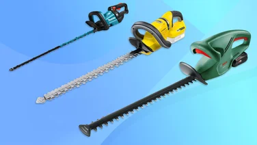 A trio of cordless hedge trimmers