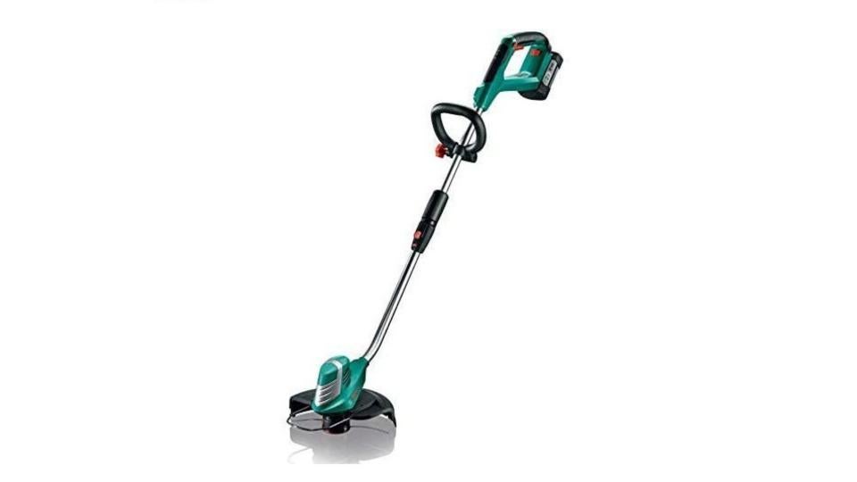 Bosch AdvancedGrassCut 36 strimmer on a white background