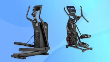 Two cross training machines on a blue background