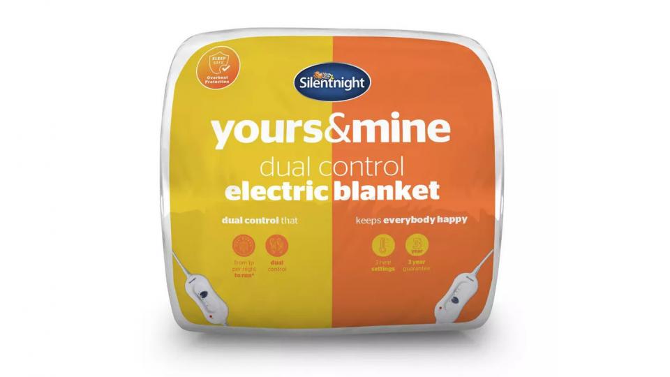 Silentnight Yours & Mine Dual Control in its packaging on a white background