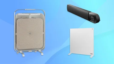 The best infrared heaters on a blue background