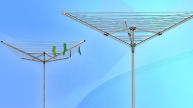 A pair of rotary washing lines