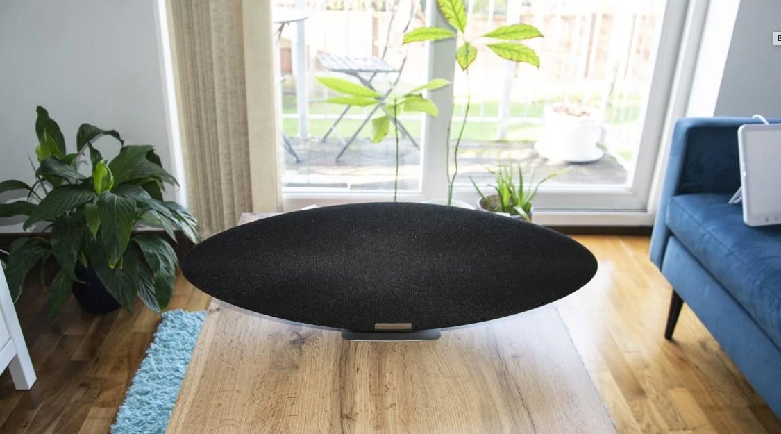 Bowers & Wilkins Zeppelin on a living room table