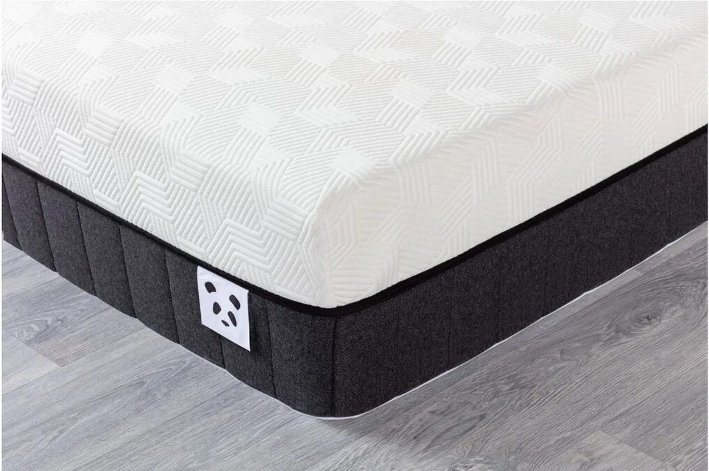 The corner of the Panda Hybrid Bamboo mattress