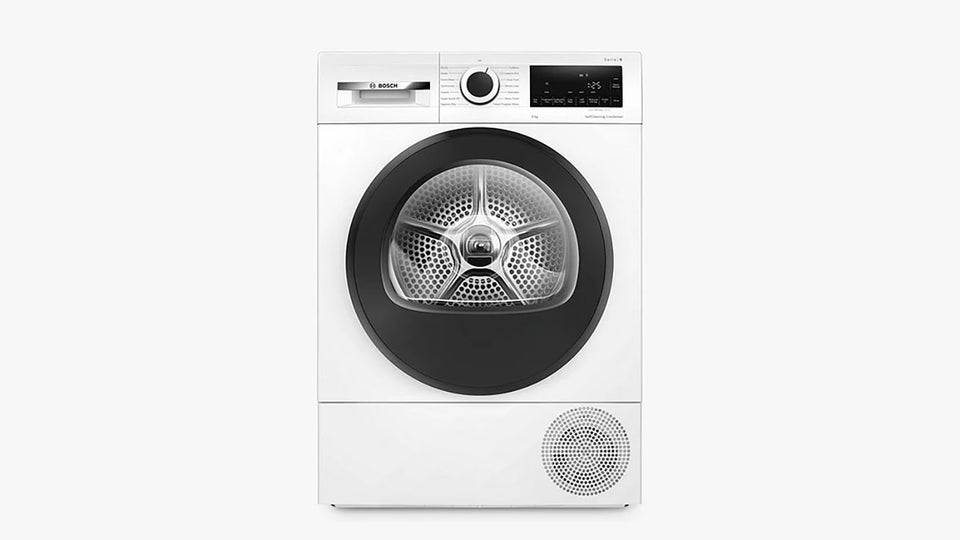 Bosch Series 6 WQG24509GB tumble dryer on a white background