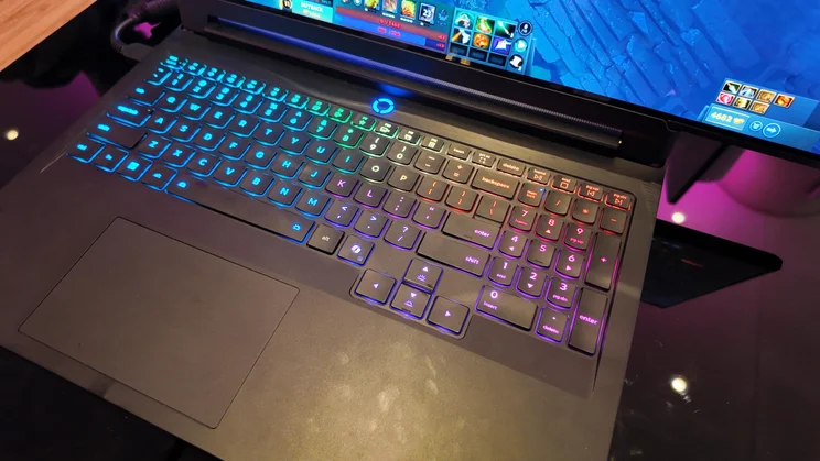 Close-up of the keyboard of the Lenovo Legion Pro Rollable at CES in Las Vegas