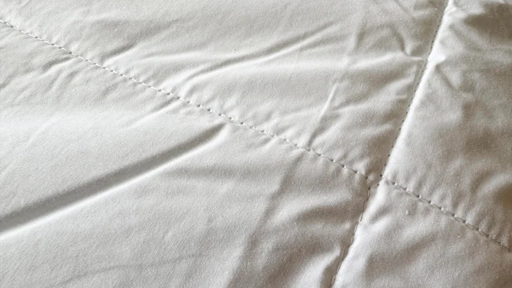 A closeup of the Dreamland Love Mornings Heated Duvet's surface