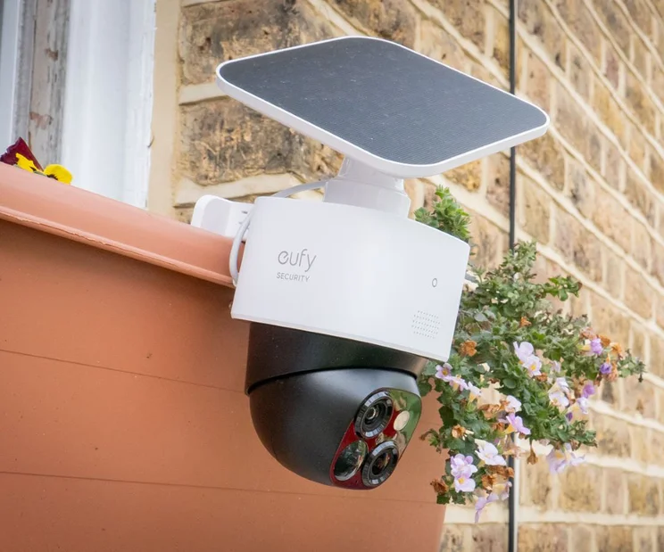 Eufy solocam s340 teaser on side of the building