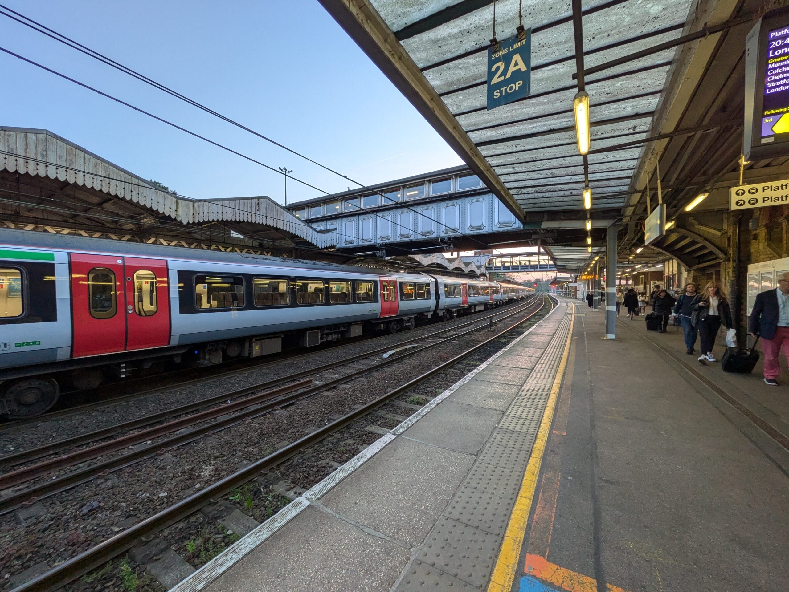 google pixel 8a review ultrawide camera sample tube station in evening