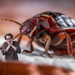 I had bed bugs twice in six months - featured. Worried man superimposed on close up photo of a bed bug