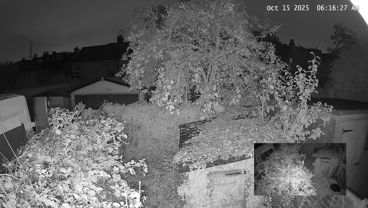 An example of the EufyCam S4's infrared night vision