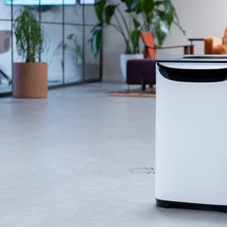 The Meaco DD8L Pro dehumidifier, in an office