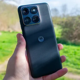 Motorola Edge 70 Fusion in hand, rear view