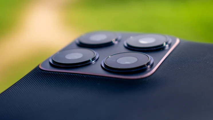 Motorola Edge 70 Fusion rear cameras, angled view