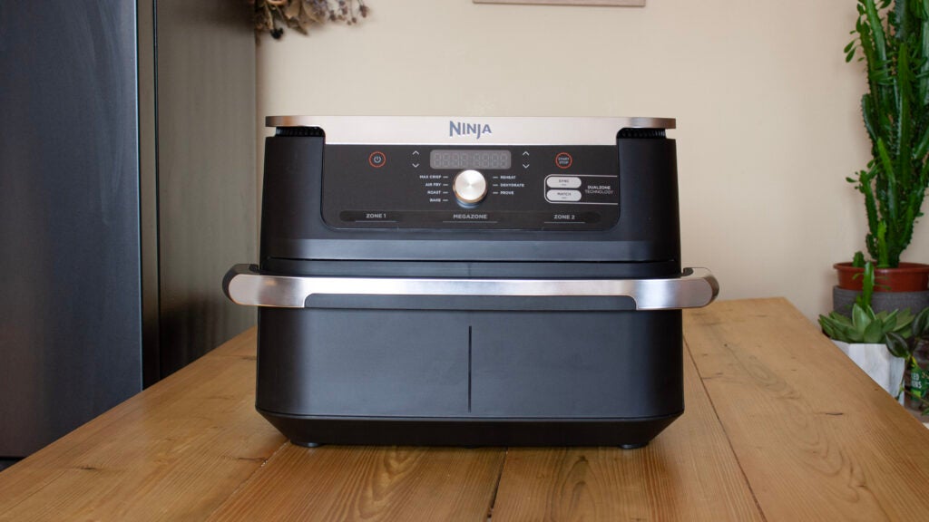 Ninja Foodi FlexDrawer air fryer sitting on top of a kitchen island