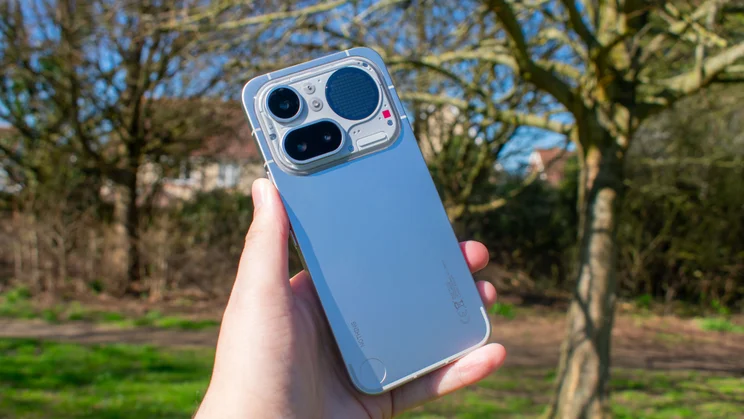 Nothing Phone (4a) Pro in hand, rear view