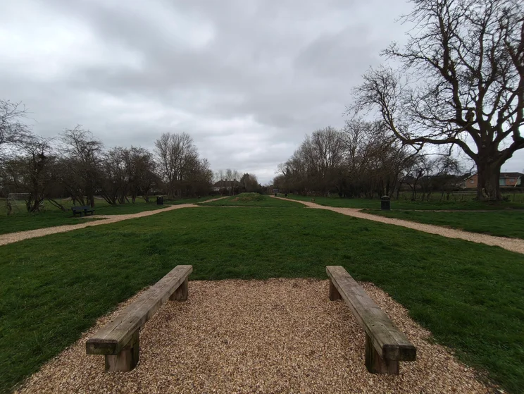 Wide-angle shot of a park