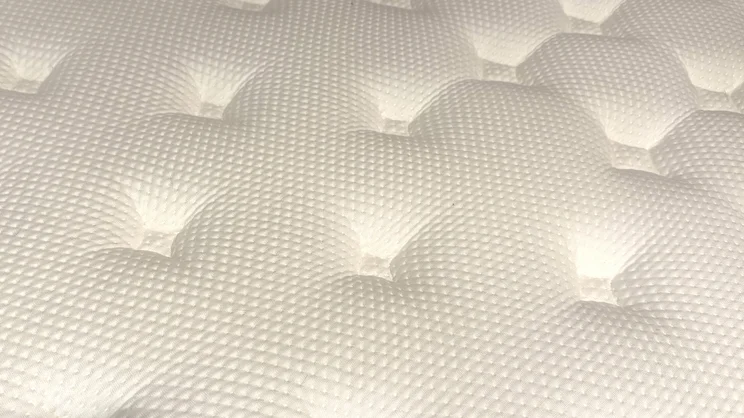 A closeup of the surface of the Origin LumbarCloud mattress