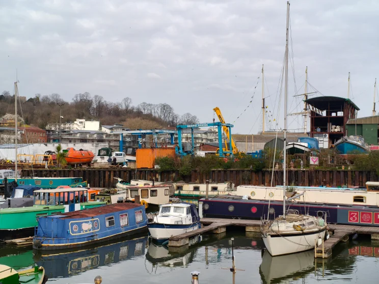 2x zoom of a harbour full of boats