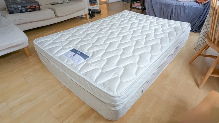 Premier Inn 2.0 Mattress review full view of mattress on a wooden floor